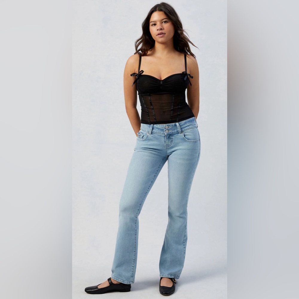 Stretch Light Indigo Low Rise Bootcut Jeans